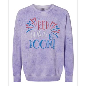 Red White And Boom 4th Of July Colorblast Crewneck Sweatshirt