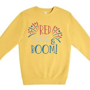 Red White And Boom 4th Of July Premium Crewneck Sweatshirt