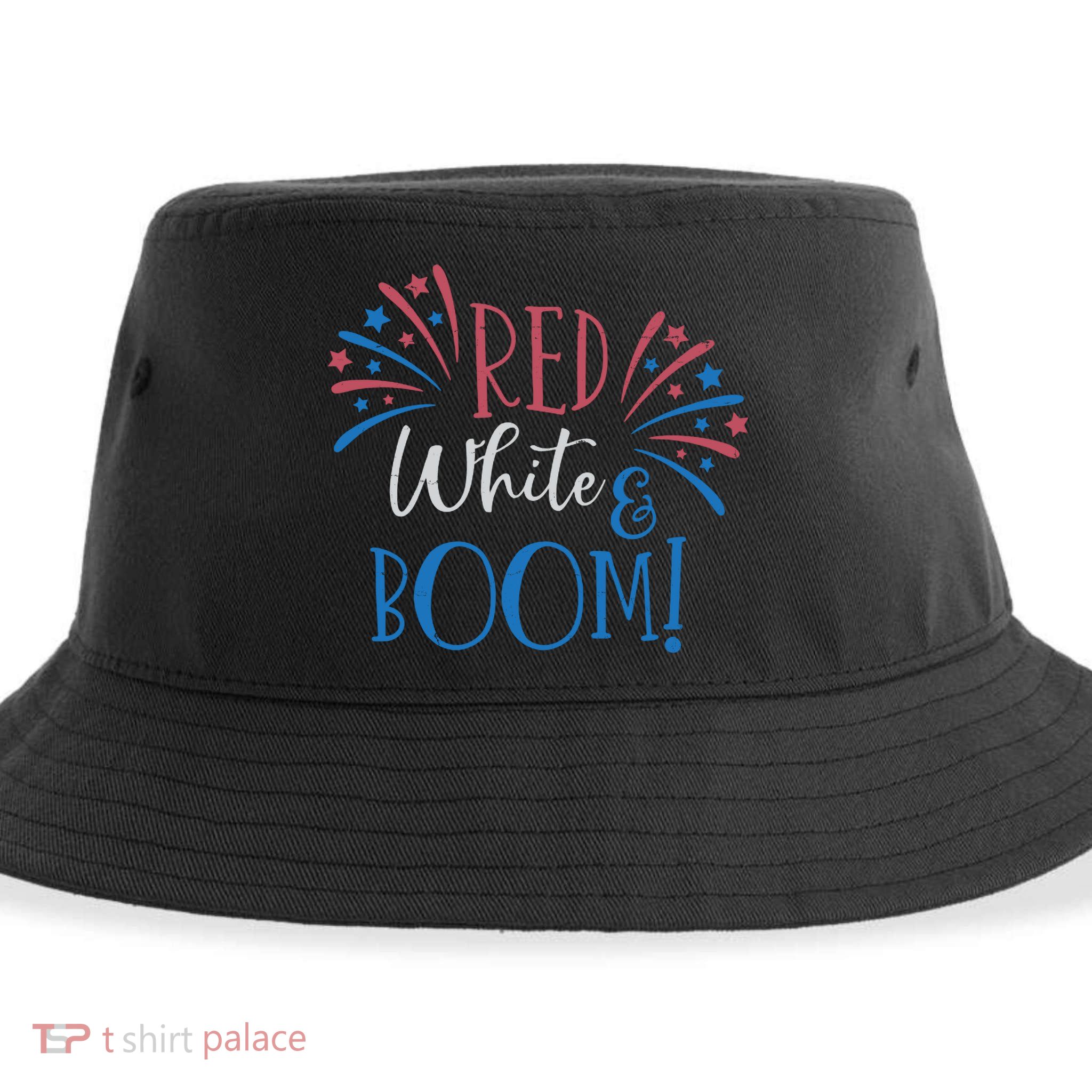 Red White And Boom 4th Of July Sustainable Bucket Hat