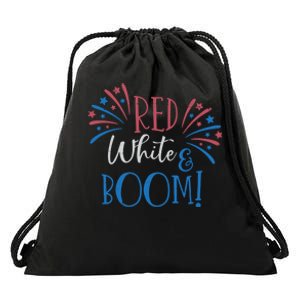 Red White And Boom 4th Of July Drawstring Bag