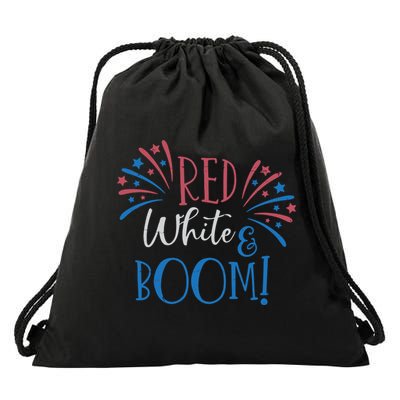 Red White And Boom 4th Of July Drawstring Bag