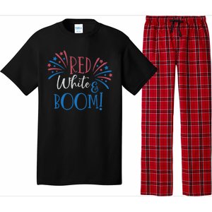 Red White And Boom 4th Of July Pajama Set