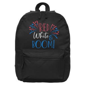 Red White And Boom 4th Of July 16 in Basic Backpack