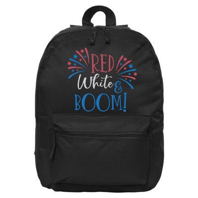 Red White And Boom 4th Of July 16 in Basic Backpack