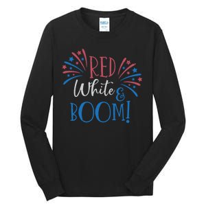 Red White And Boom 4th Of July Tall Long Sleeve T-Shirt