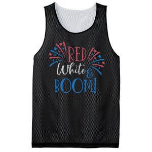 Red White And Boom 4th Of July Mesh Reversible Basketball Jersey Tank