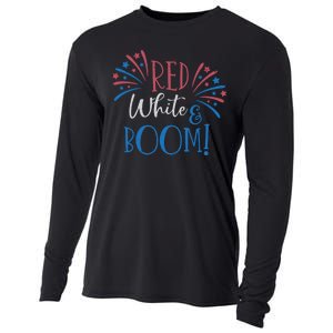 Red White And Boom 4th Of July Cooling Performance Long Sleeve Crew