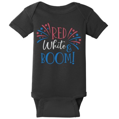 Red White And Boom 4th Of July Baby Bodysuit