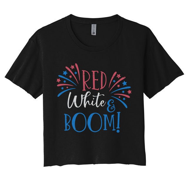 Red White And Boom 4th Of July Crop Top