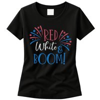 Red White And Boom 4th Of July Womens T-Shirt