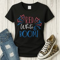 Red White And Boom 4th Of July Womens T-Shirt