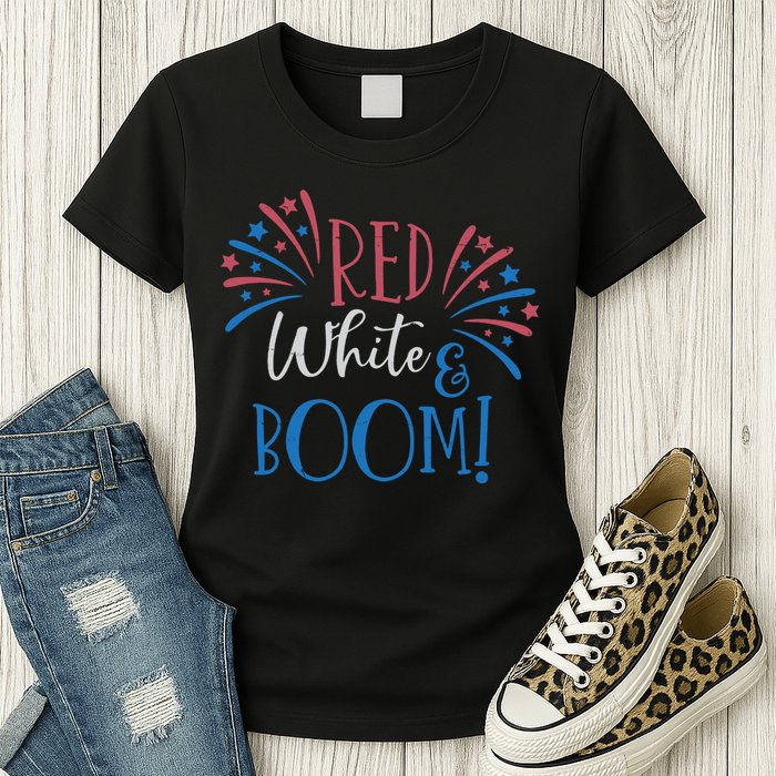Red White And Boom 4th Of July Womens T-Shirt