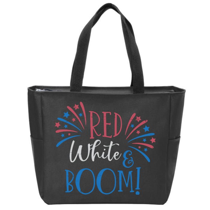 Red White And Boom 4th Of July Zip Tote Bag