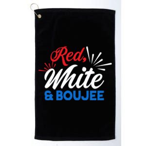 Red White And Boujee American Flag Colors Cool Gift Platinum Collection Golf Towel