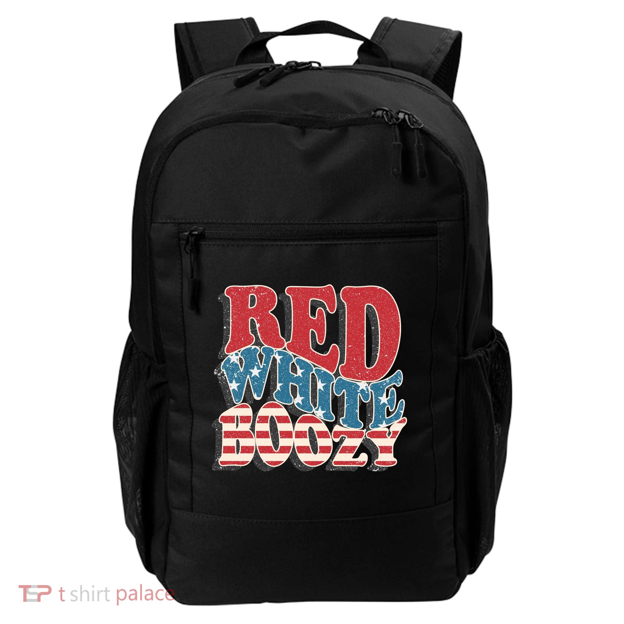 Red White And Boozy Tie Dye American Flag Patriotic July 4Th Daily Commute Backpack
