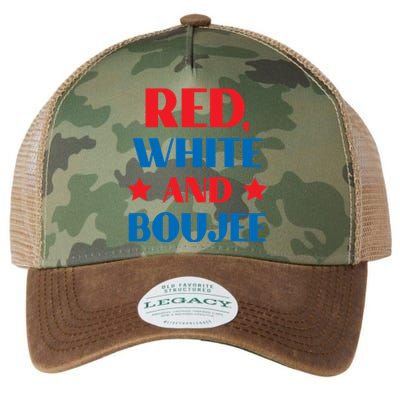 Red White And Boujee Funny Patriotic Fourth 4th Of July Great Gift Legacy Tie Dye Trucker Hat