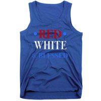 Red White And Blessed Great Funny Gift Patriotic 4th Of July Gift Tank Top