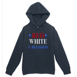 Red White And Blessed Great Funny Gift Patriotic 4th Of July Gift Urban Pullover Hoodie