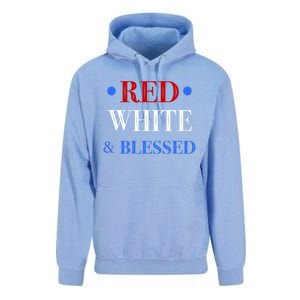 Red White And Blessed Great Funny Gift Patriotic 4th Of July Gift Unisex Surf Hoodie