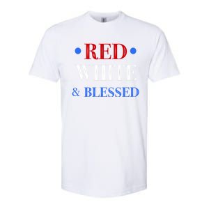 Red White And Blessed Great Funny Gift Patriotic 4th Of July Gift Softstyle CVC T-Shirt