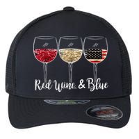 Red Wine And Blue Funny 4th Of July Drinking Wine Lover Flexfit Unipanel Trucker Cap