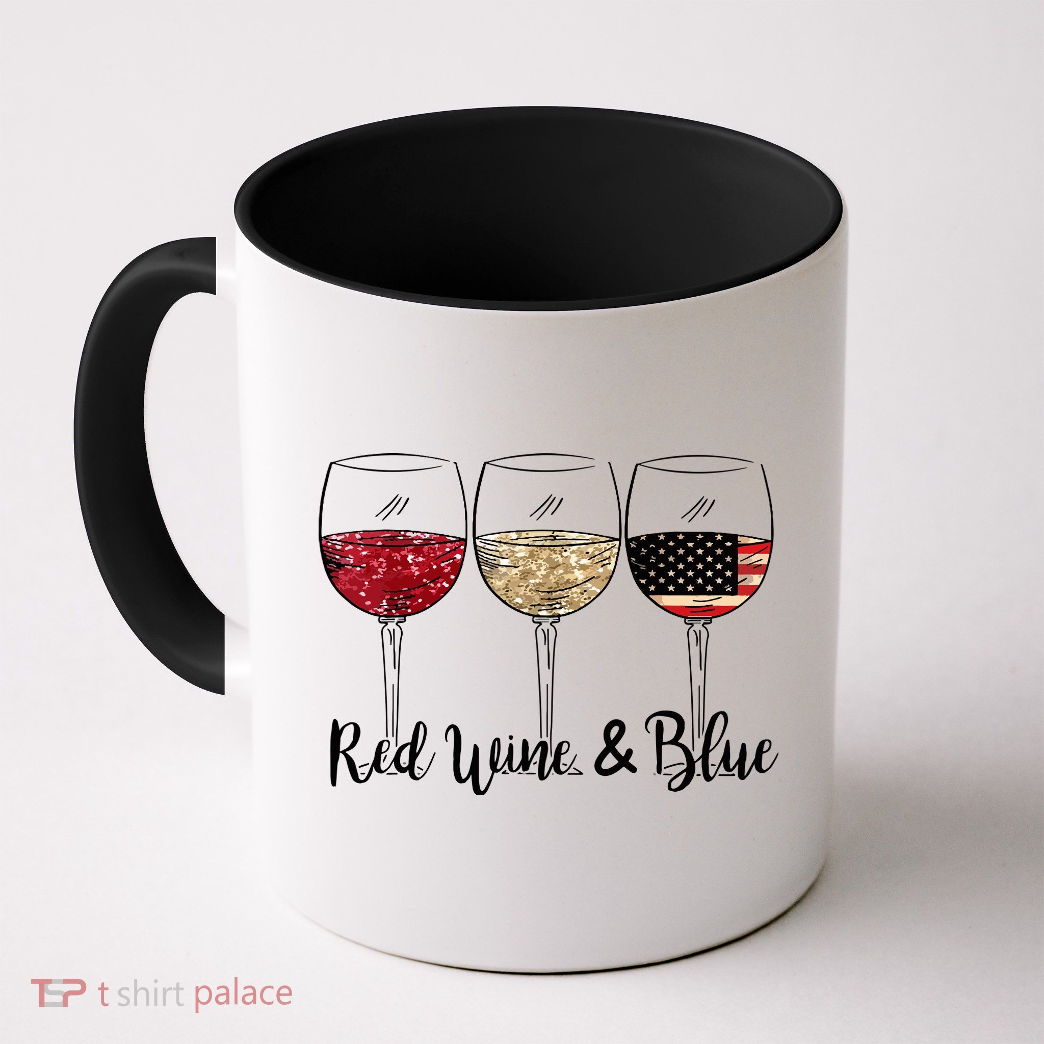 Red Wine And Blue Funny 4th Of July Drinking Wine Lover Mug