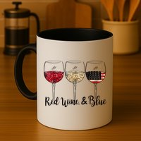 Red Wine And Blue Funny 4th Of July Drinking Wine Lover Mug