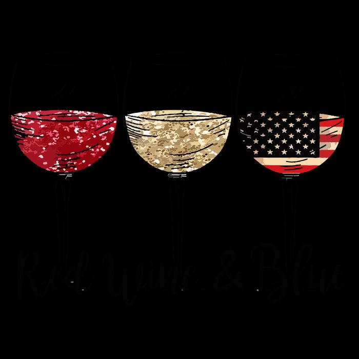 Red Wine And Blue Funny 4th Of July Drinking Wine Lover 16oz Travel Tumbler