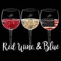 Red Wine And Blue Funny 4th Of July Drinking Wine Lover Cropped Pullover Crew