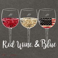 Red Wine And Blue Funny 4th Of July Drinking Wine Lover Cotton Canvas Backpack