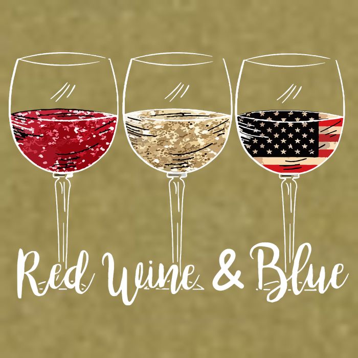 Red Wine And Blue Funny 4th Of July Drinking Wine Lover Garment-Dyed Women's Muscle Tee