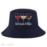 Red Wine And Blue Funny 4th Of July Drinking Wine Lover Cool Comfort Performance Bucket Hat