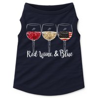 Red Wine And Blue Funny 4th Of July Drinking Wine Lover Doggie Tank