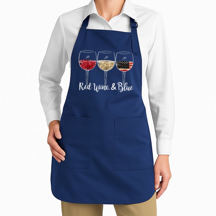 Red Wine And Blue Funny 4th Of July Drinking Wine Lover Apron