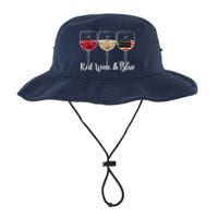 Red Wine And Blue Funny 4th Of July Drinking Wine Lover Bucket Hat