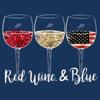 Red Wine And Blue Funny 4th Of July Drinking Wine Lover Flatbill Hat