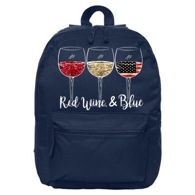 Red Wine And Blue Funny 4th Of July Drinking Wine Lover 16 in Basic Backpack