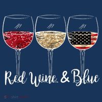Red Wine And Blue Funny 4th Of July Drinking Wine Lover Zip Tote Bag