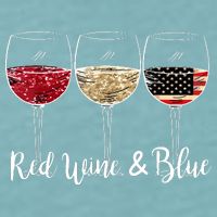 Red Wine And Blue Funny 4th Of July Drinking Wine Lover Sueded Cloud Jersey T-Shirt
