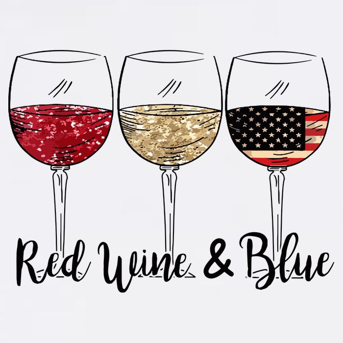 Red Wine And Blue Funny 4th Of July Drinking Wine Lover Garment-Dyed Sweatshirt