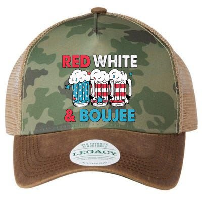 Red White And Boujee Retro 4th Of July Drinking Legacy Tie Dye Trucker Hat