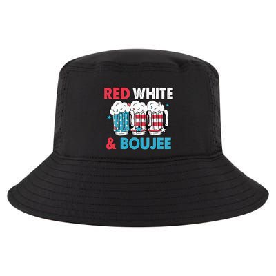 Red White And Boujee Retro 4th Of July Drinking Cool Comfort Performance Bucket Hat