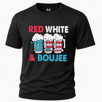 Red White And Boujee Retro 4th Of July Drinking Performance Shirt