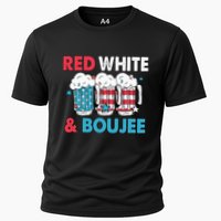 Red White And Boujee Retro 4th Of July Drinking Performance Shirt