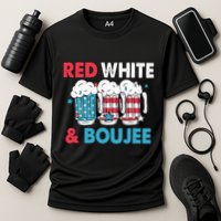 Red White And Boujee Retro 4th Of July Drinking Performance Shirt