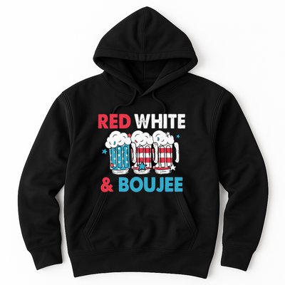 Red White And Boujee Retro 4th Of July Drinking Hoodie