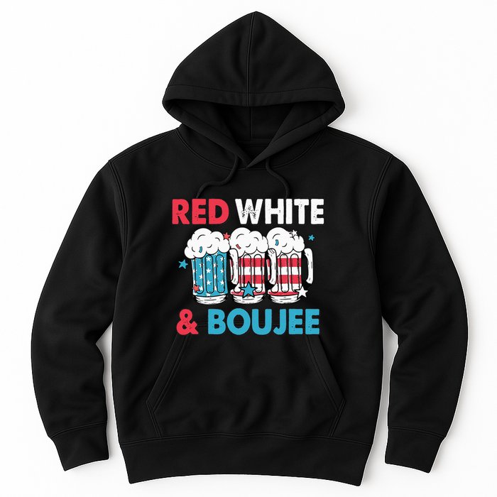 Red White And Boujee Retro 4th Of July Drinking Hoodie