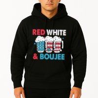 Red White And Boujee Retro 4th Of July Drinking Hoodie
