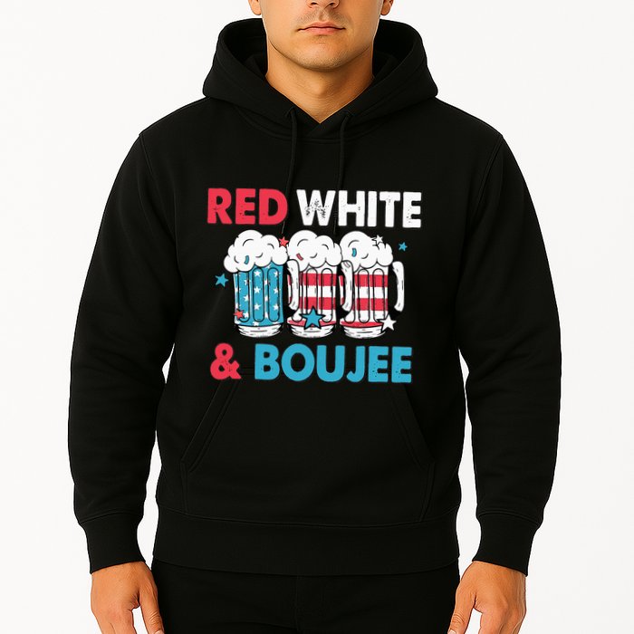 Red White And Boujee Retro 4th Of July Drinking Hoodie