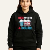 Red White And Boujee Retro 4th Of July Drinking Hoodie
